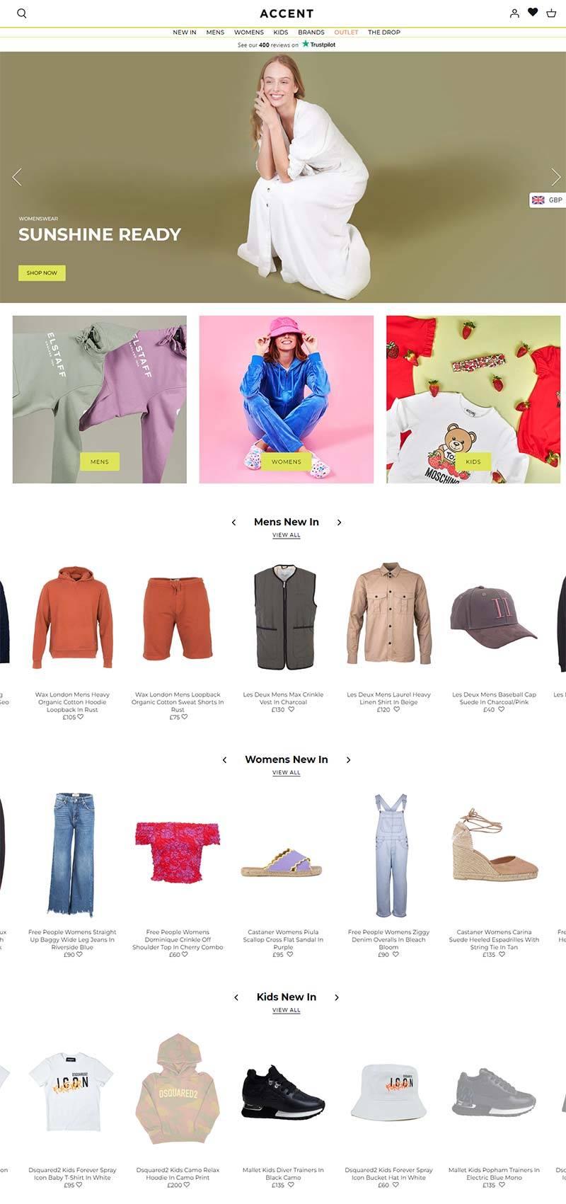 Accent Clothing 英国时尚潮流服饰品牌购物网站