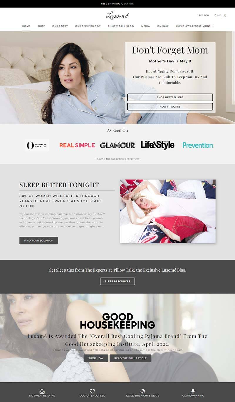 Lusomé 加拿大女性睡衣品牌购物网站