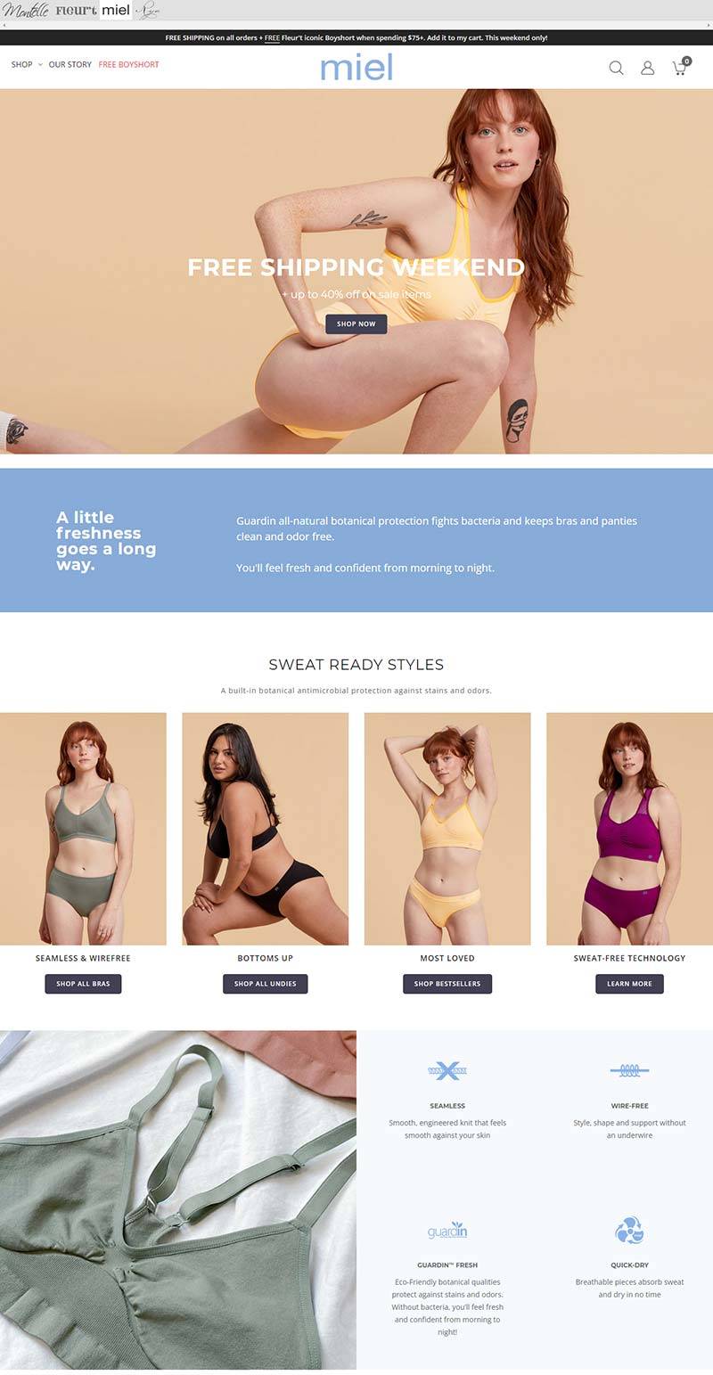 Miel Sisters 美国时尚文胸内衣品牌购物网站