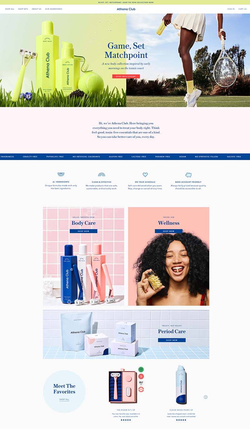 Athena Club 美国天然护肤品牌购物网站