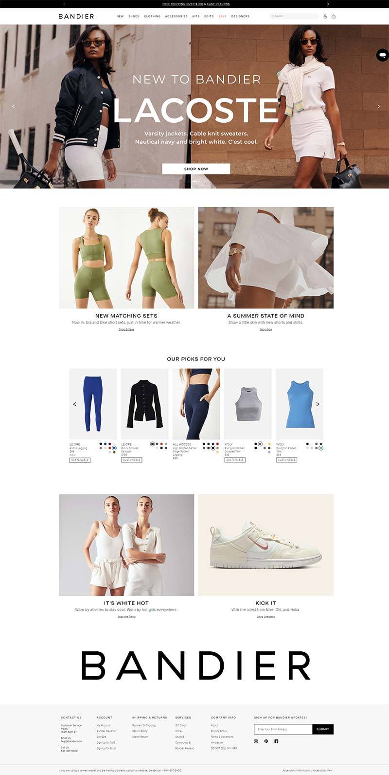 Bandier 美国时尚运动女装品牌购物网站