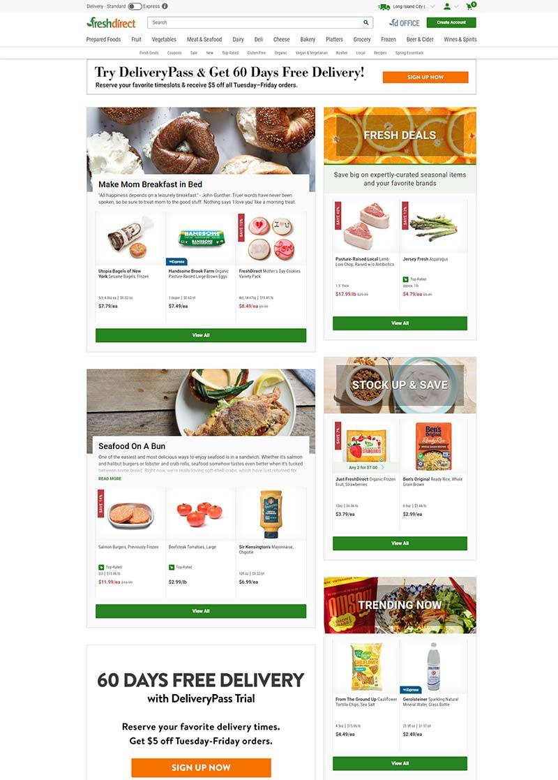 FreshDirect 美国新鲜食材配送订阅网站