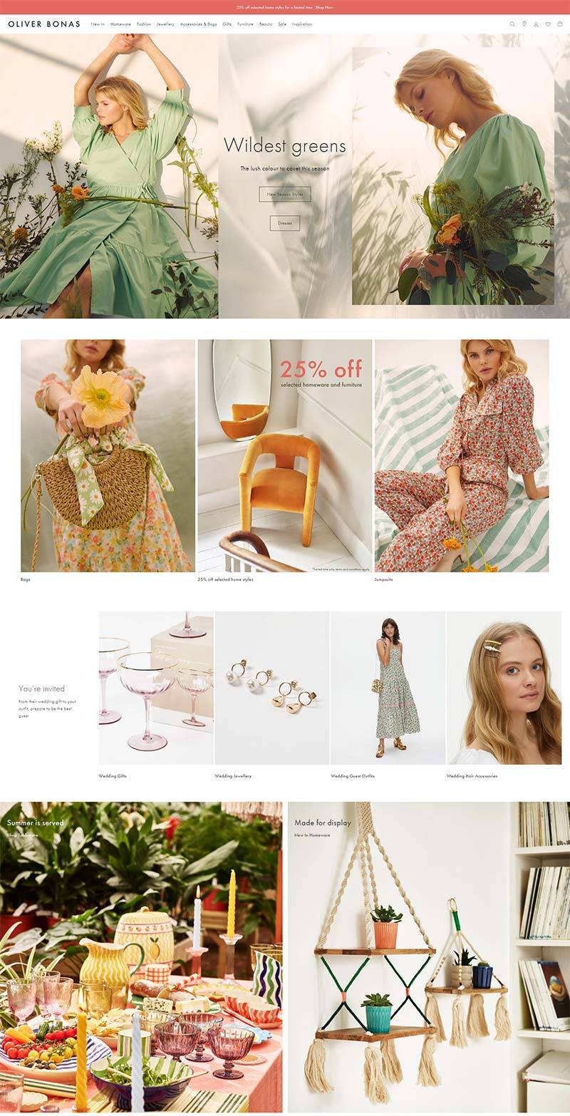 Oliver Bonas 英国时尚生活品牌购物网站