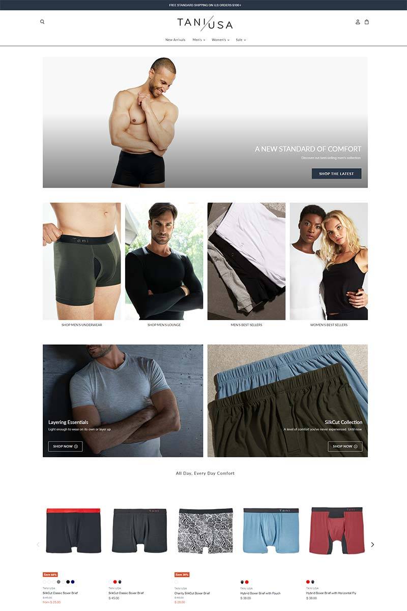 Tani USA 美国男士内衣品牌购物网站