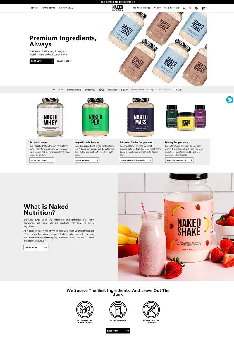 Naked Nutrition 美国营养补充剂品牌购物网站