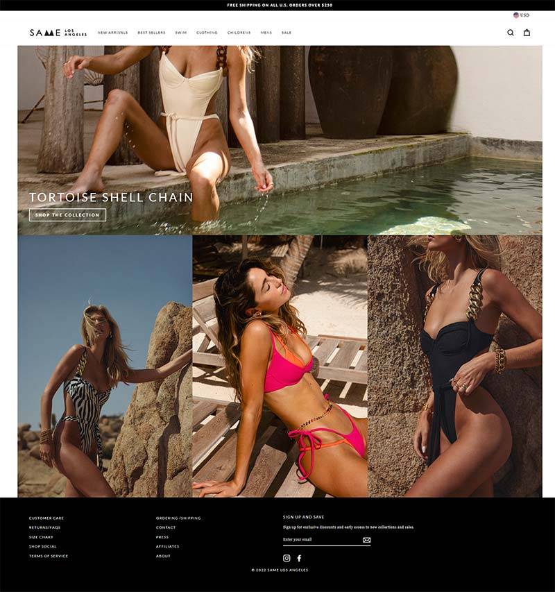 SAME Los Angeles 美国设计师时尚泳装品牌购物网站