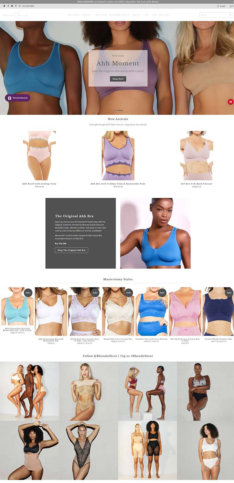 Rhonda Shear 美国女性贴身内衣品牌购物网站