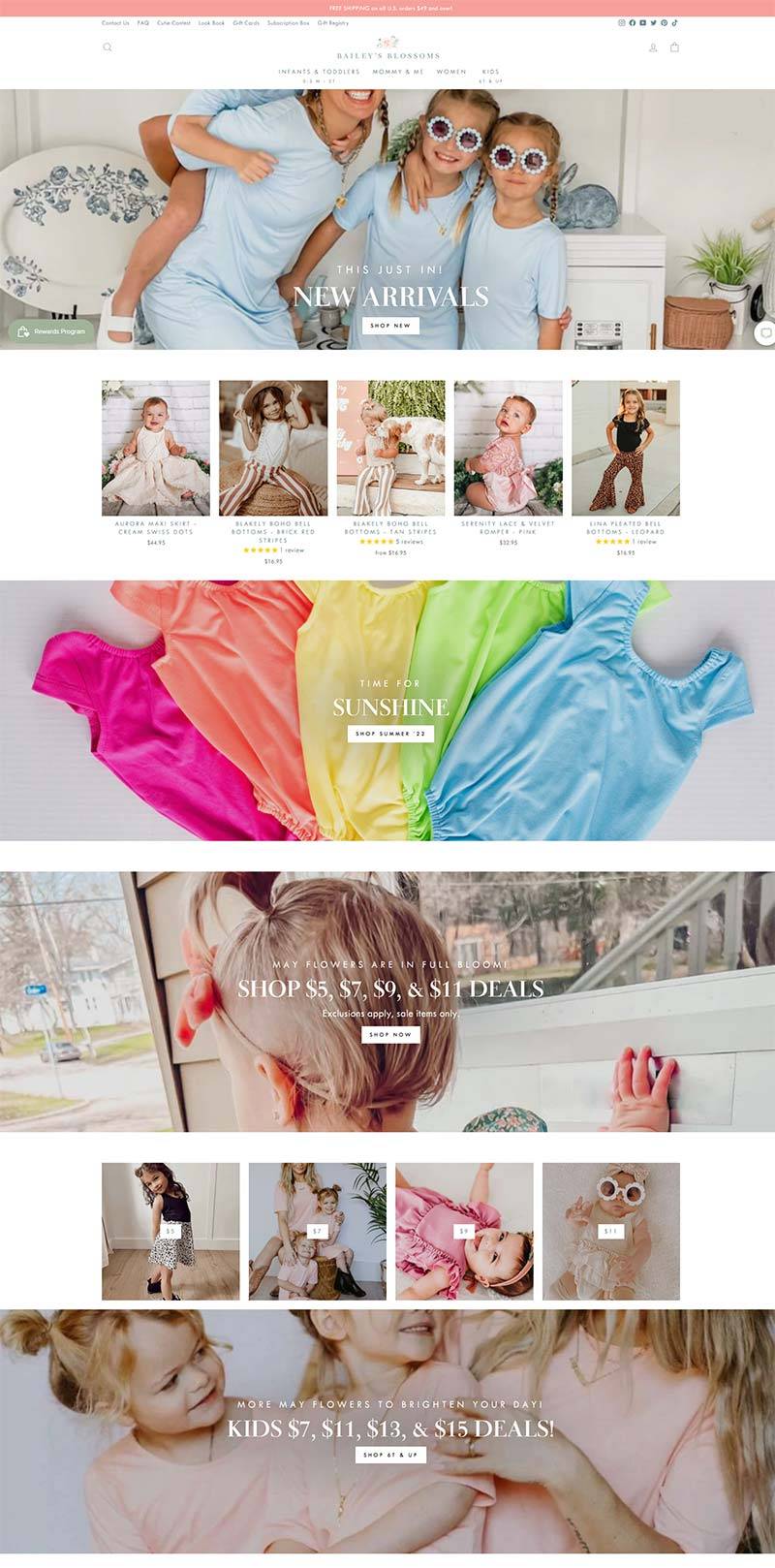 Bailey's Blossoms 美国母婴服饰品牌购物网站
