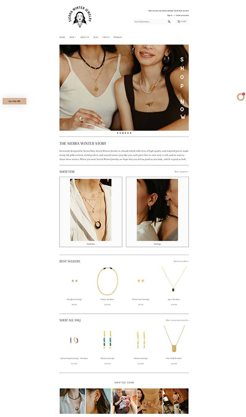 Sierra Winter Jewelry 美国手工设计珠宝购物网站