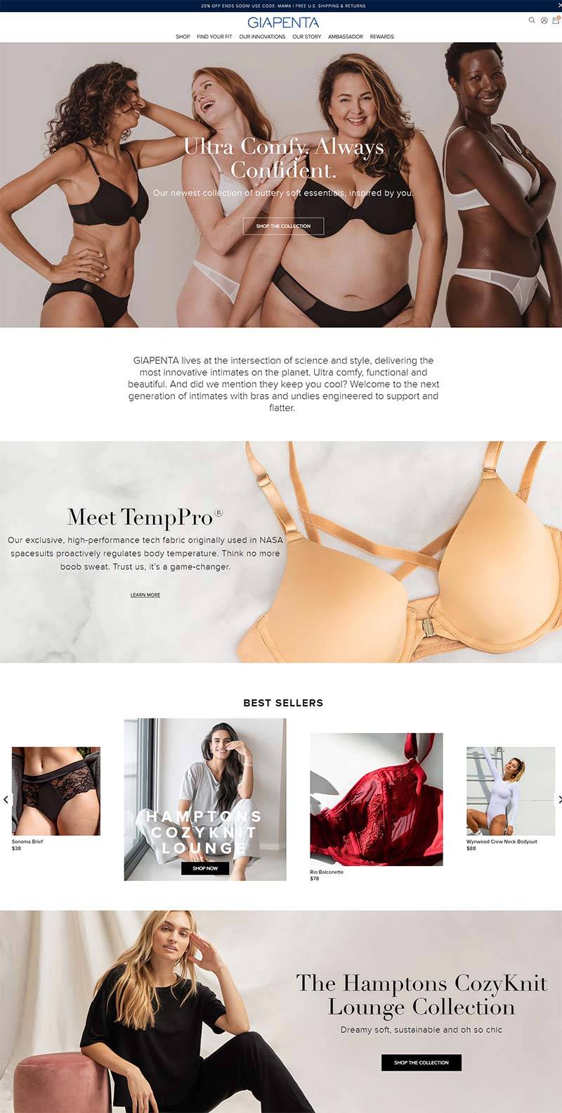 GIAPENTA 美国女性文胸内衣品牌购物网站