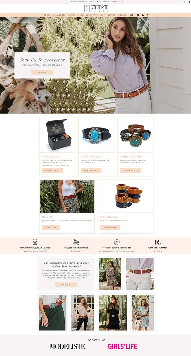 Contorno Belts 美国女性腰带配饰品牌购物网站