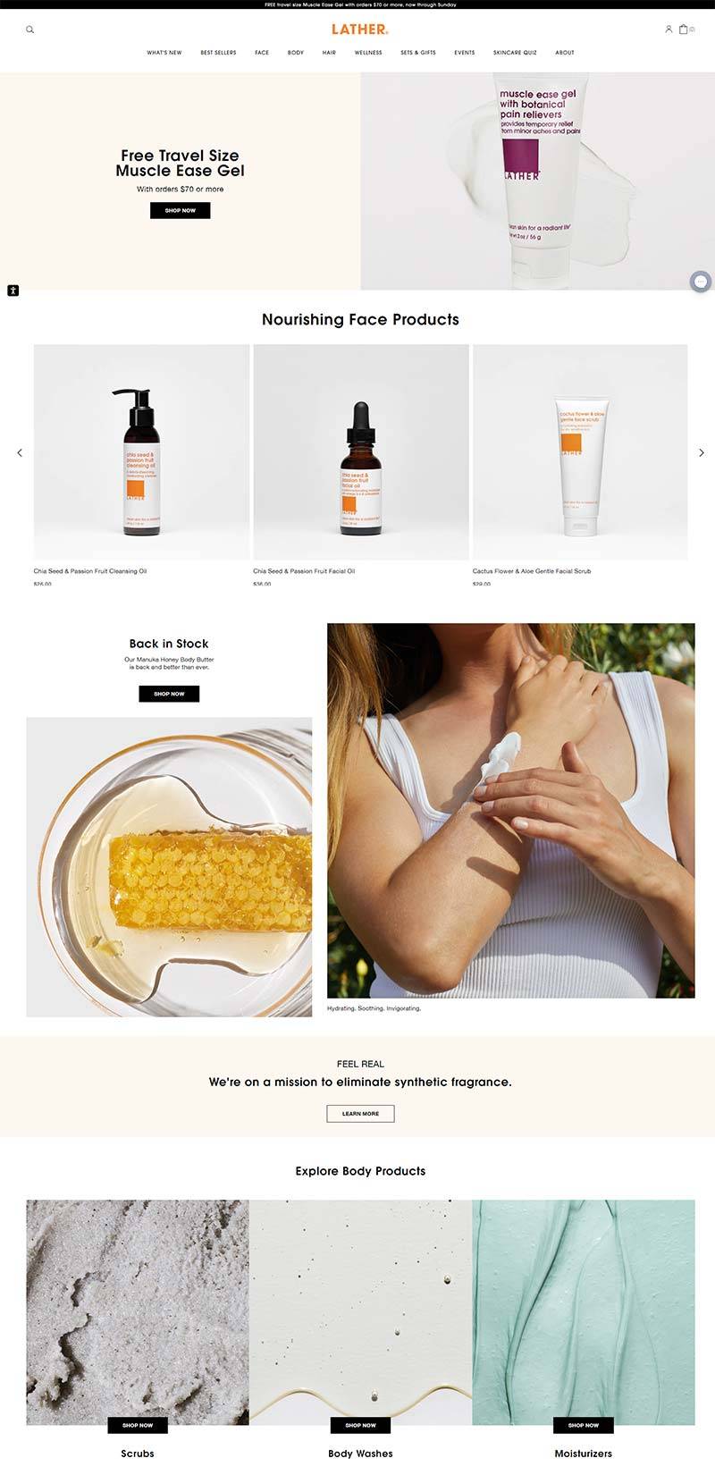 LATHER 美国天然芳香护肤产品购物网站