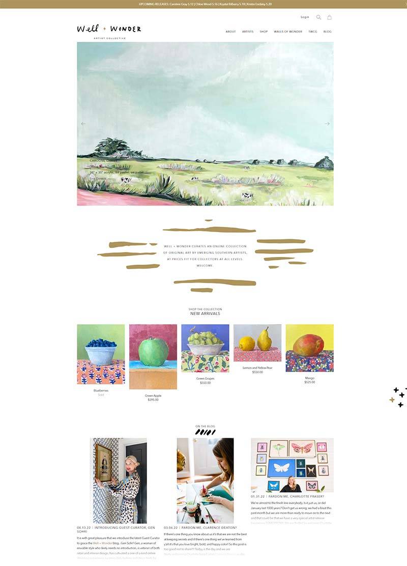 WELL + WONDER 美国原创绘画艺术品购物网站