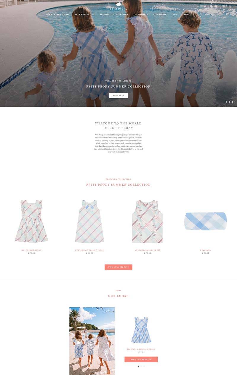 Petit Peony 美国儿童服饰品牌购物网站