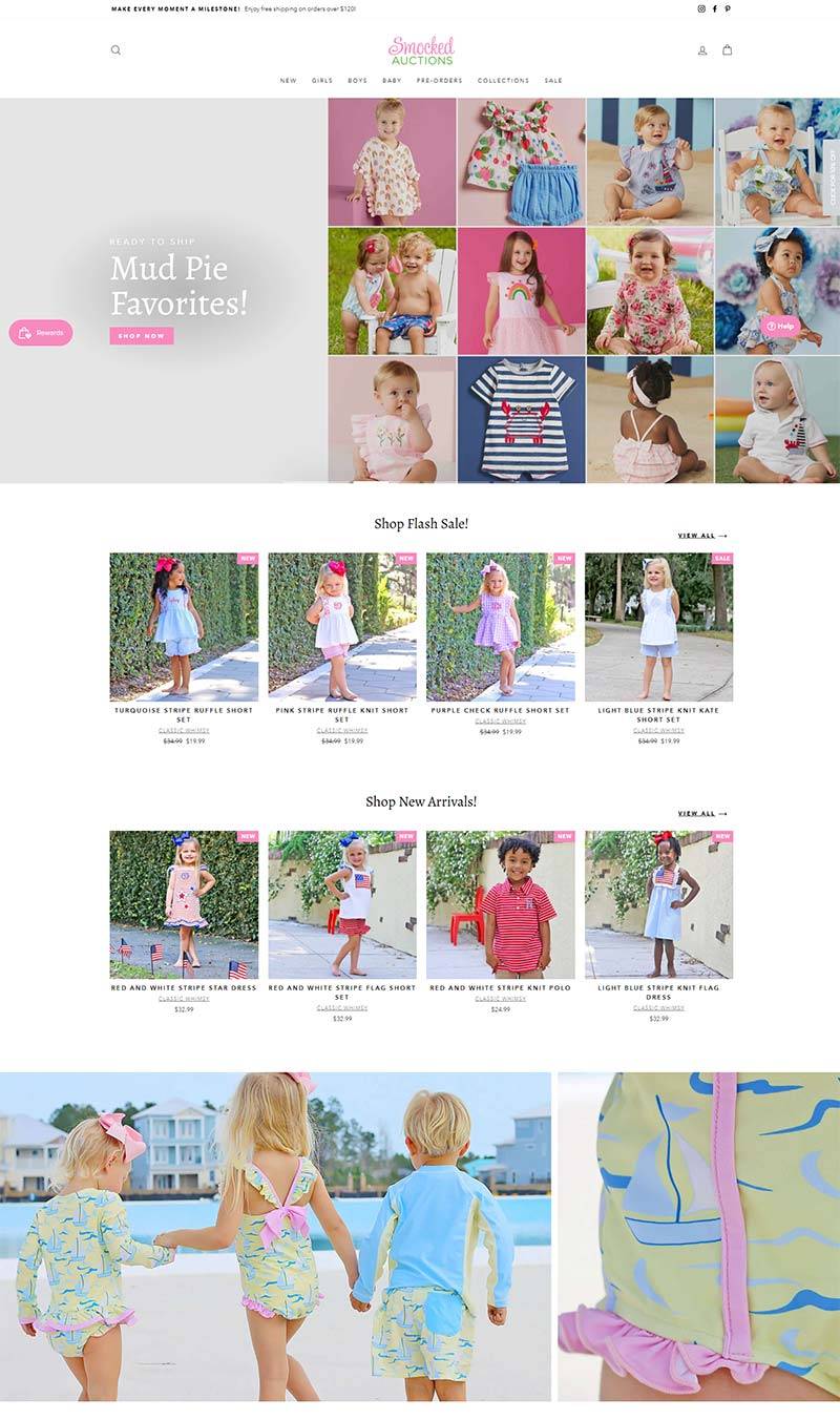 Smocked Auctions 美国经典儿童服饰品牌购物网站