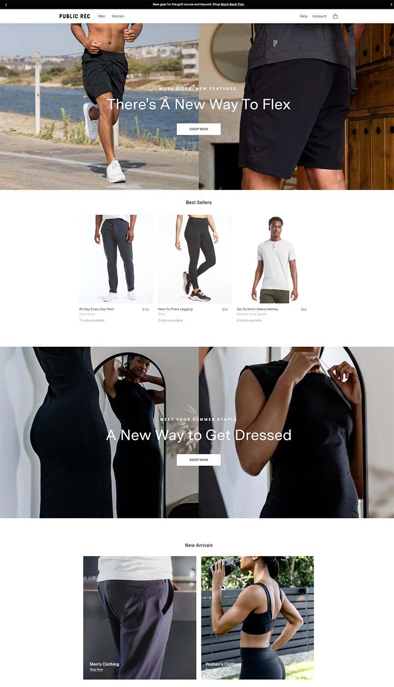 Public Rec 美国时尚运动裤品牌购物网站