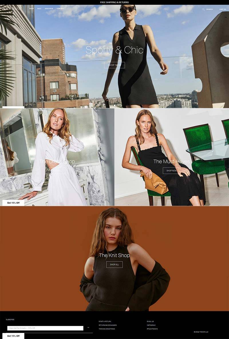 TOCCIN 美国奢华女性时装品牌购物网站