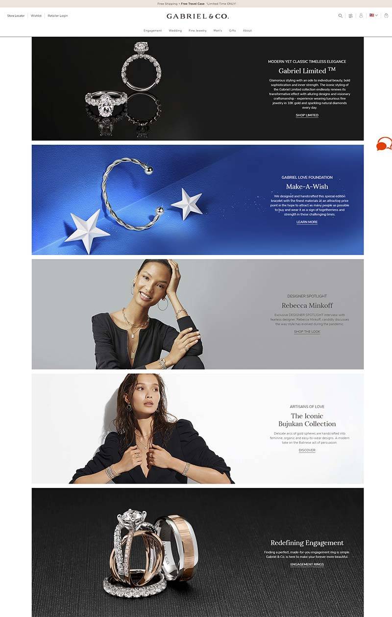 Gabriel & Co 美国高级珠宝定制品牌购物网站