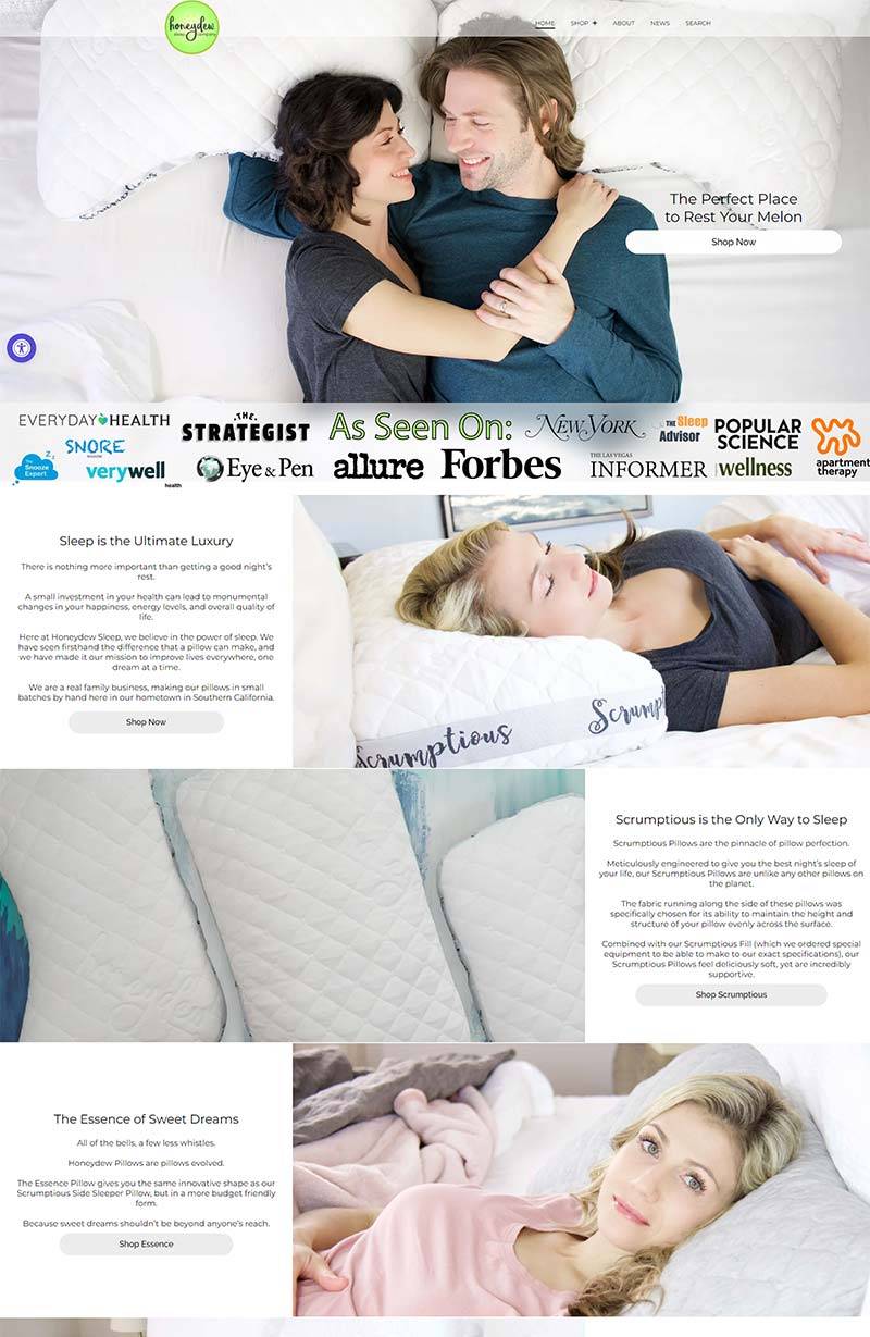 Honeydew Sleep 美国专业睡眠枕头购物网站