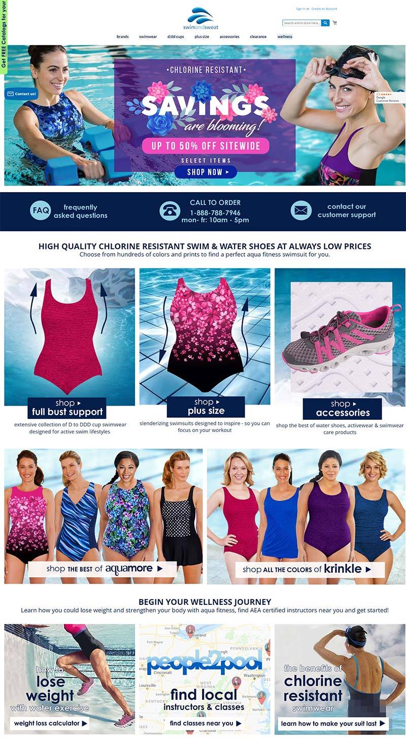 Swim & Sweat 美国耐氯运动泳衣购物网站