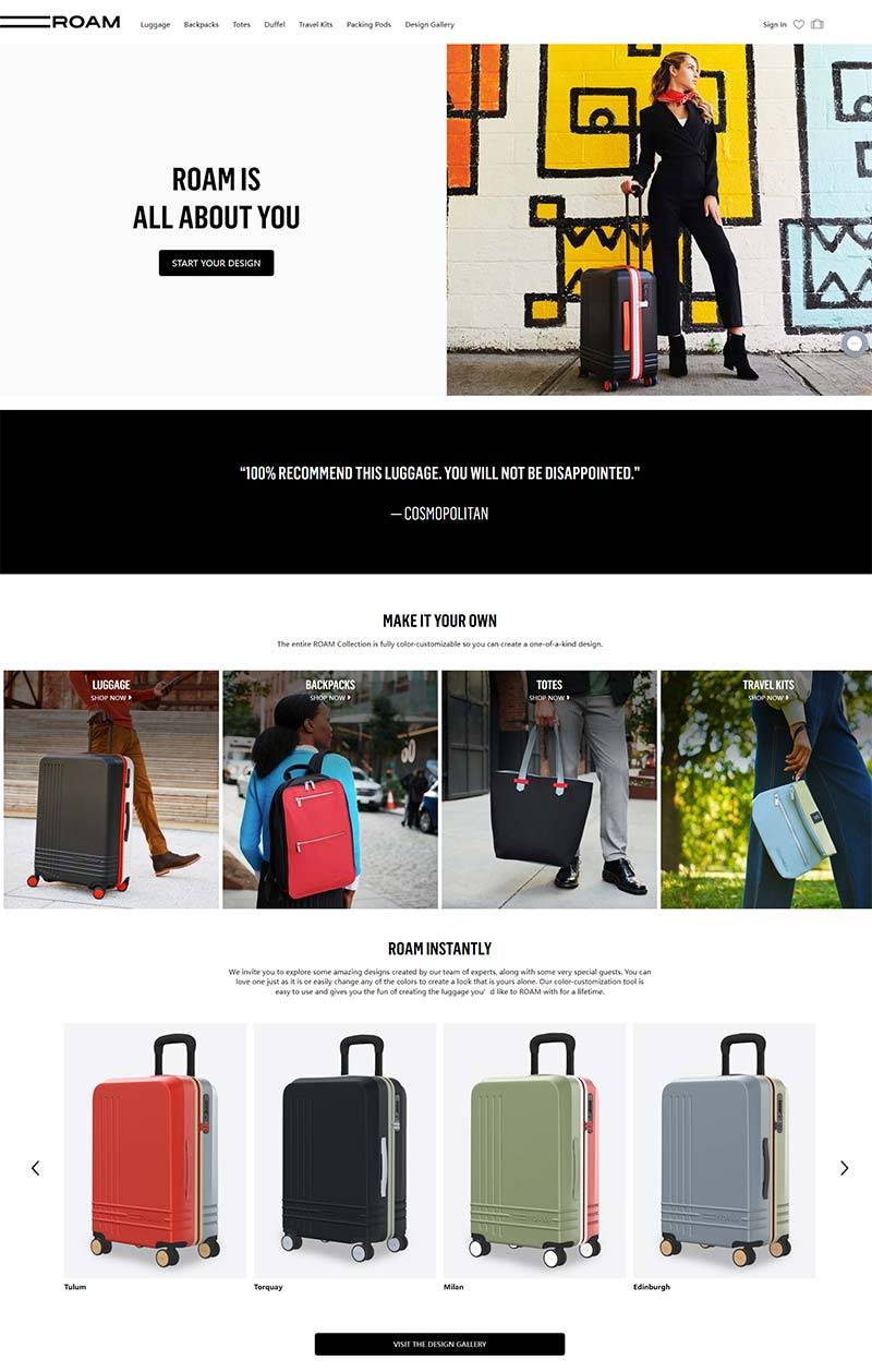ROAM Luggage 美国时尚行李箱品牌购物网站