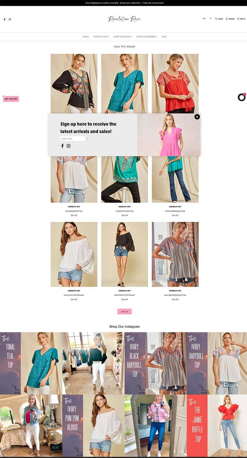 Revolution Rose 美国时尚成熟女装品牌购物网站