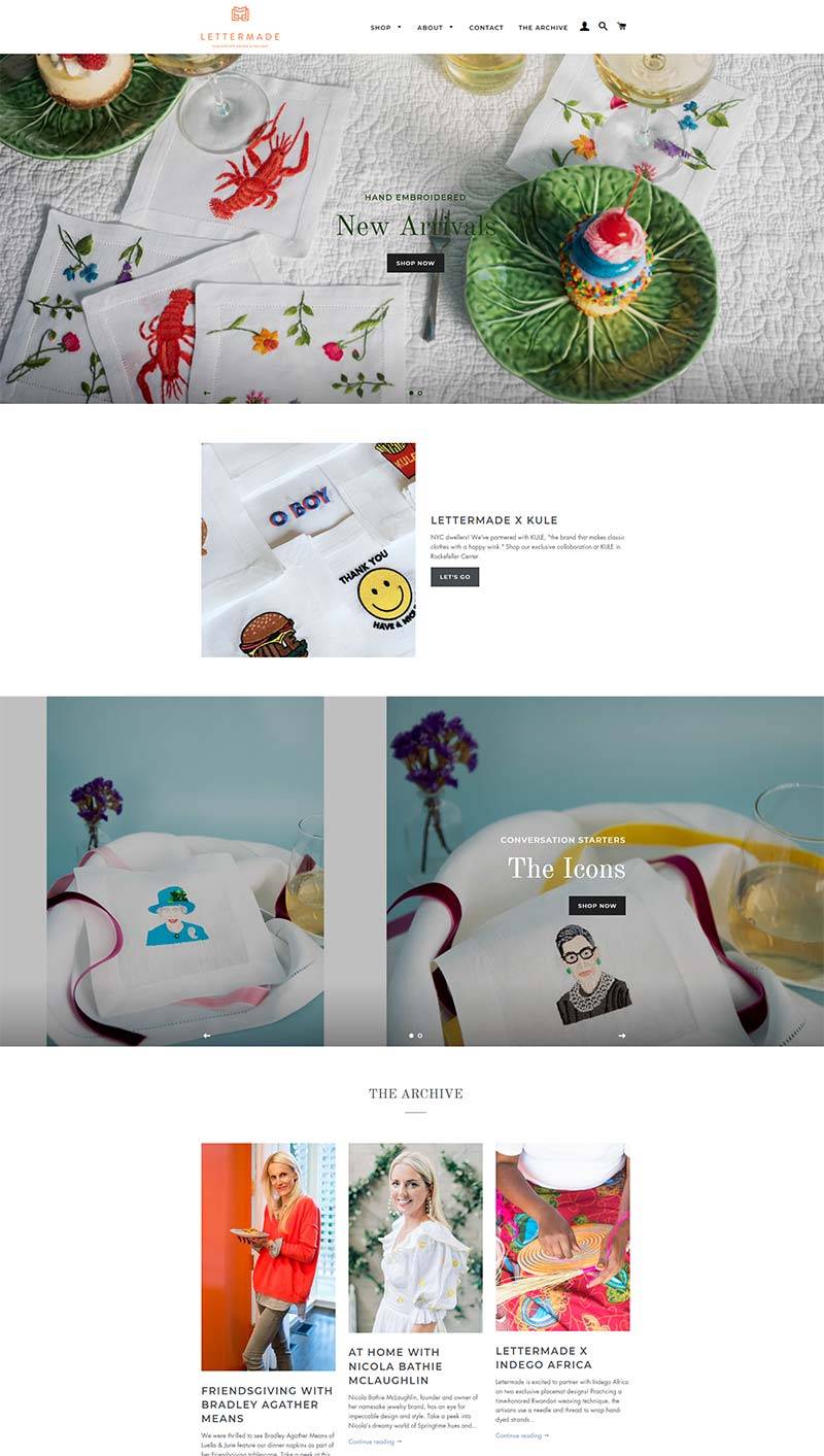 Lettermade 美国手工刺绣家居产品购物网站