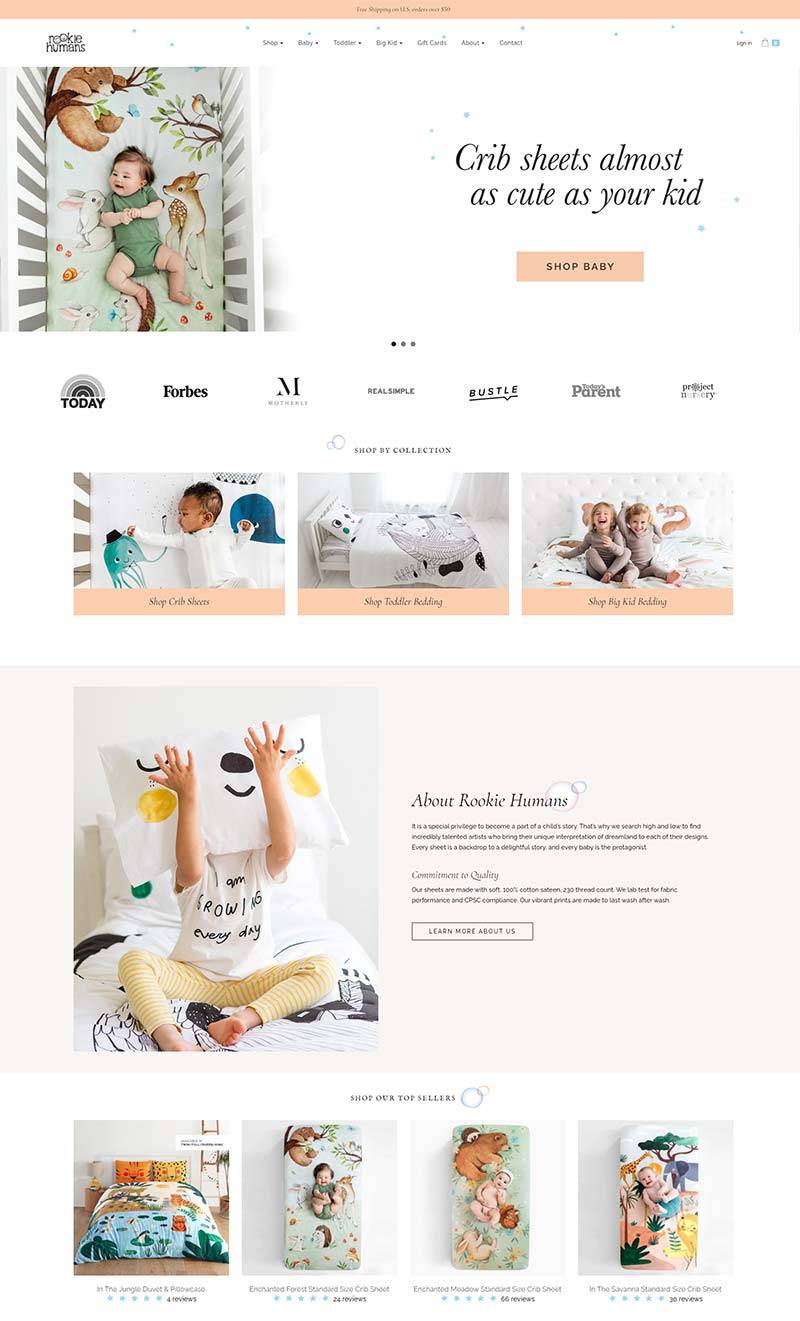Rookie Humans 美国婴儿床上用品购物网站