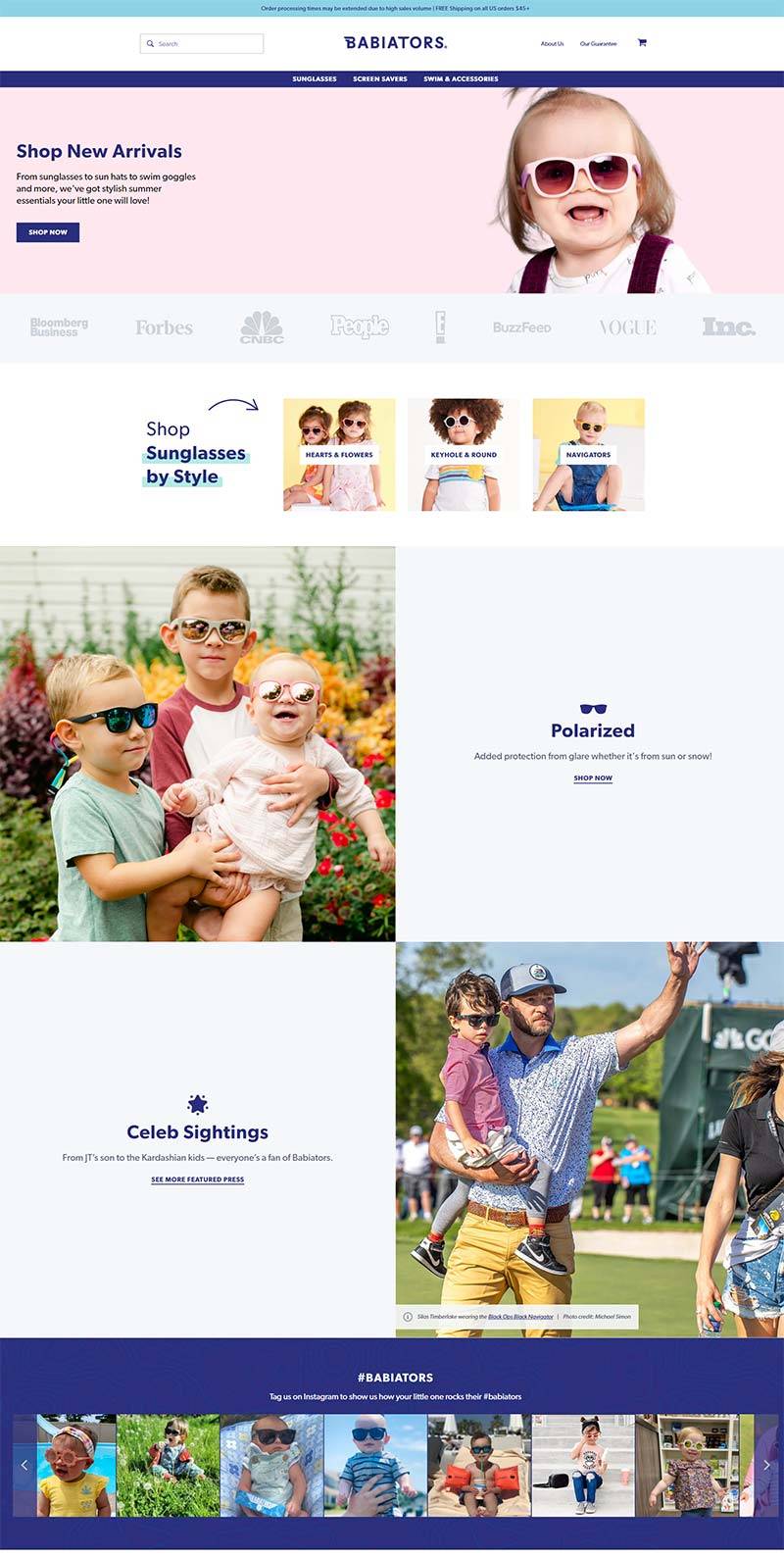 Babiators 美国儿童防护眼镜品牌购物网站