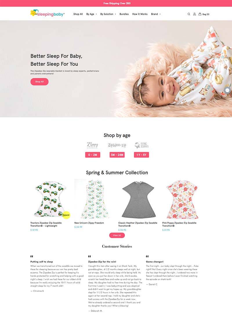 Sleeping Baby 美国婴儿睡眠服购物网站