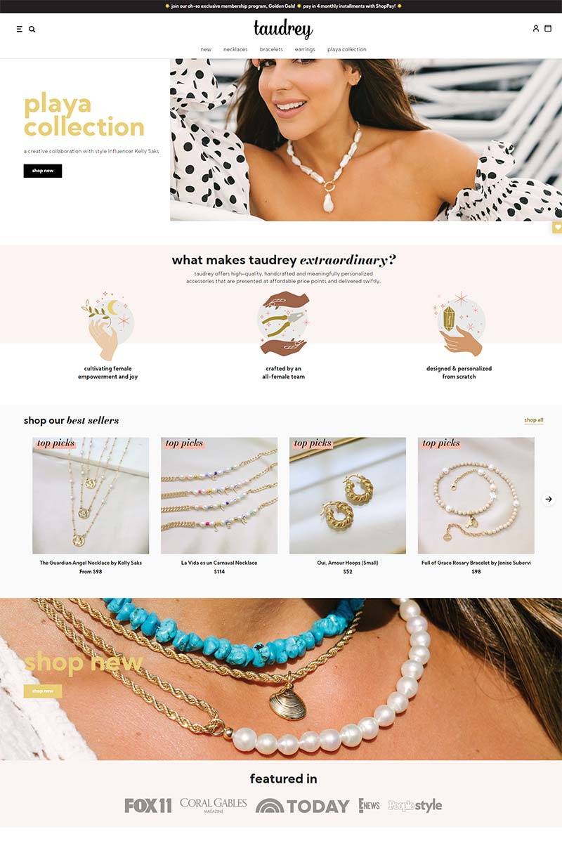 Taudrey 美国个性化珠宝配饰购物网站