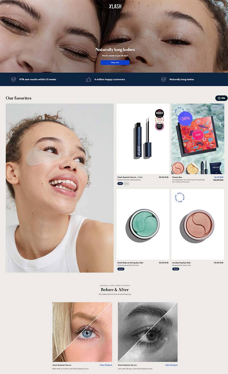 XLASH Cosmetics 美国睫毛美容品牌购物网站