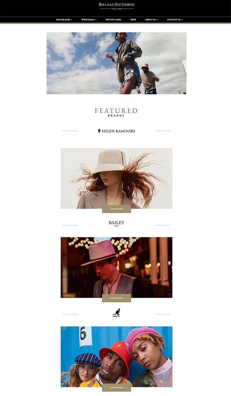 Bollman Hat Company 美国经典帽子配饰品牌网站
