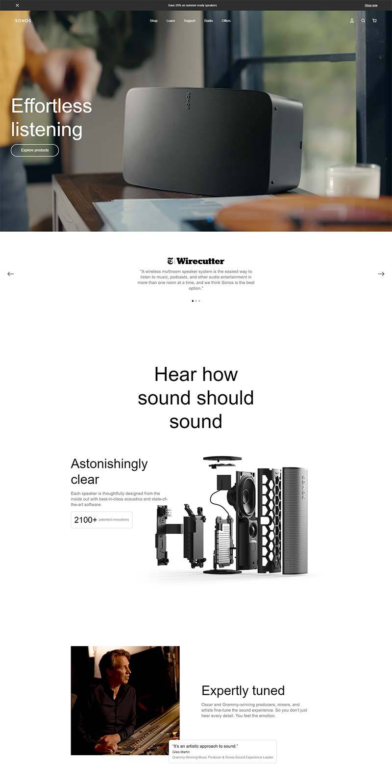 Sonos 美国无线家庭音响品牌网站