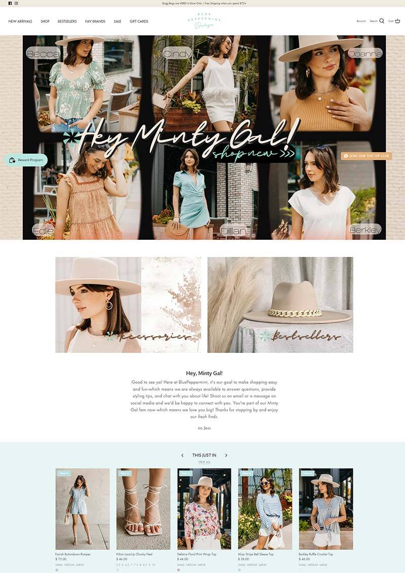 BluePeppermint 美国女装配饰品牌购物网站