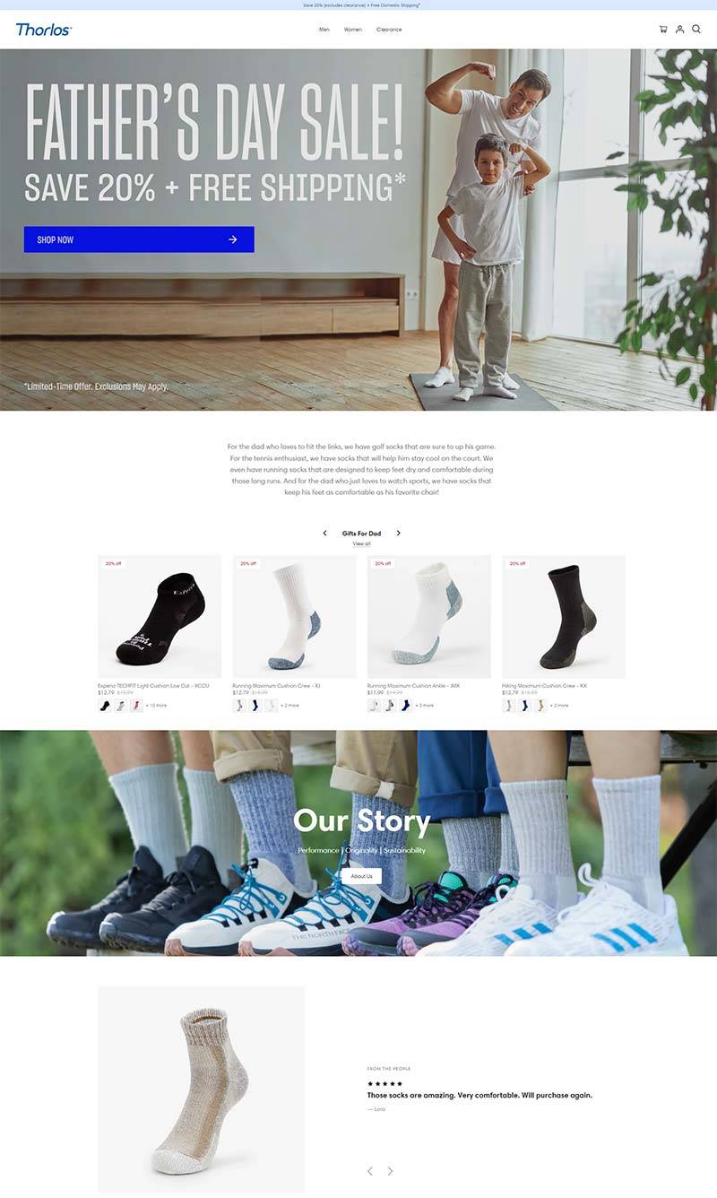 Thorlos Socks 美国功能型袜子购物网站