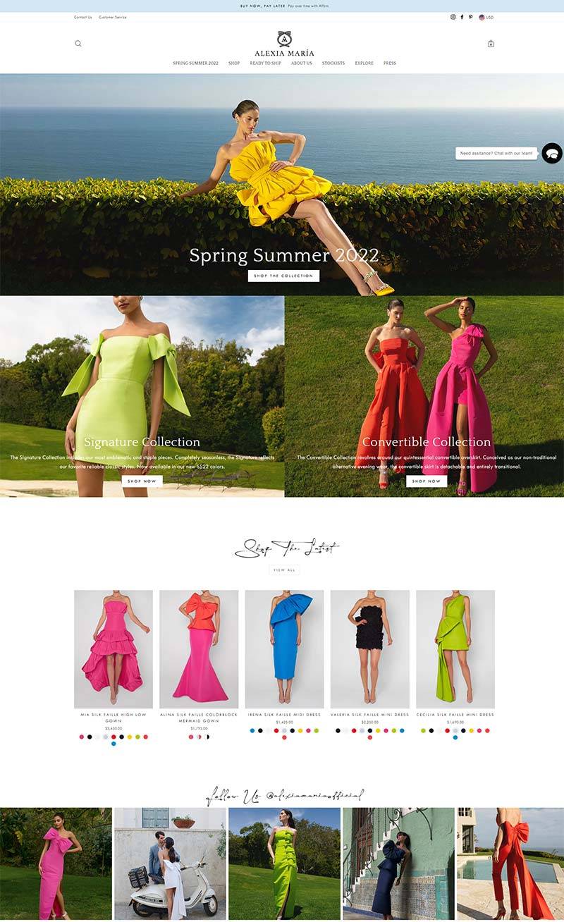 ALEXIA MARIA 美国奢华晚装定制品牌网站