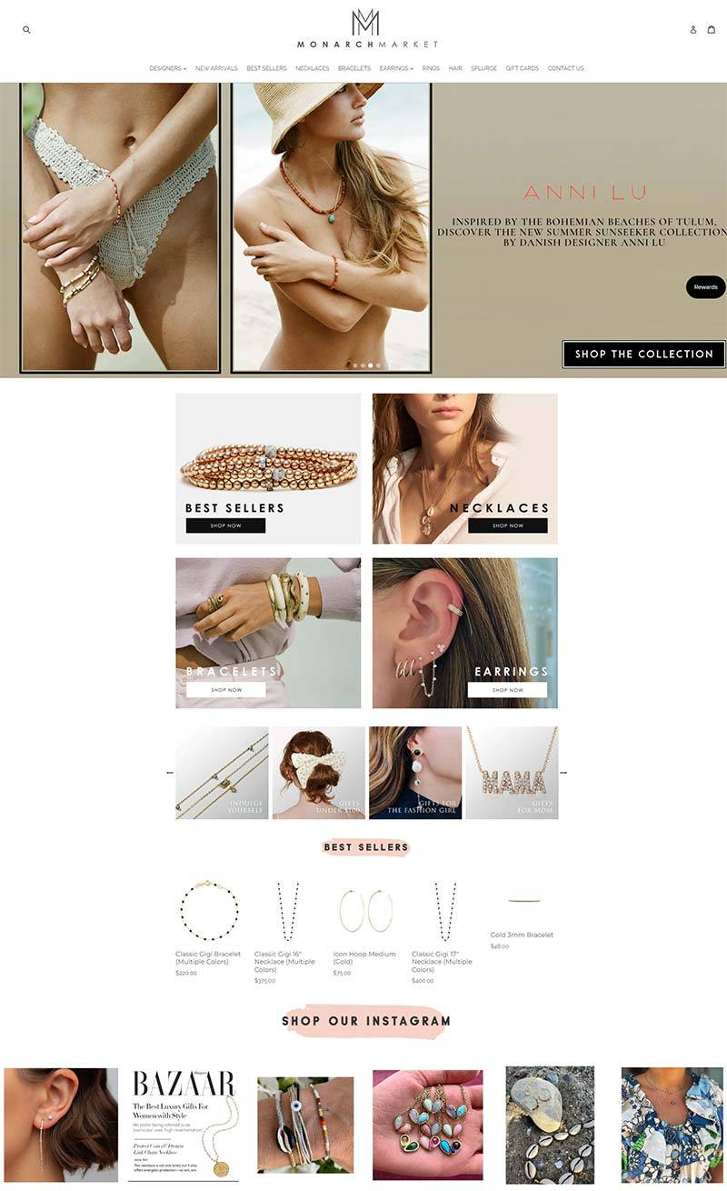 Monarch Market 美国时尚首饰品牌购物网站