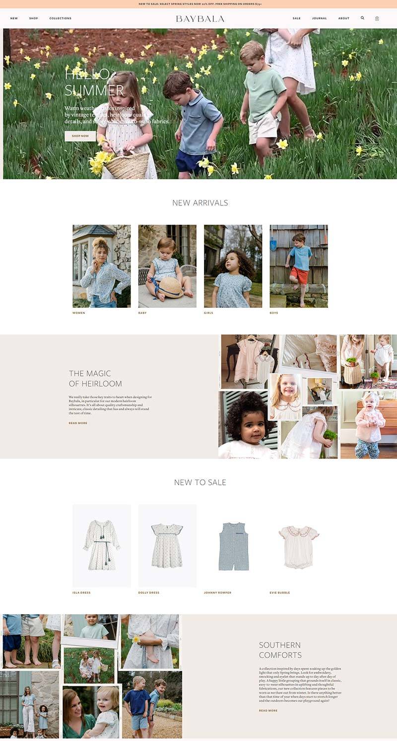 Baybala 美国儿童服装品牌购物网站
