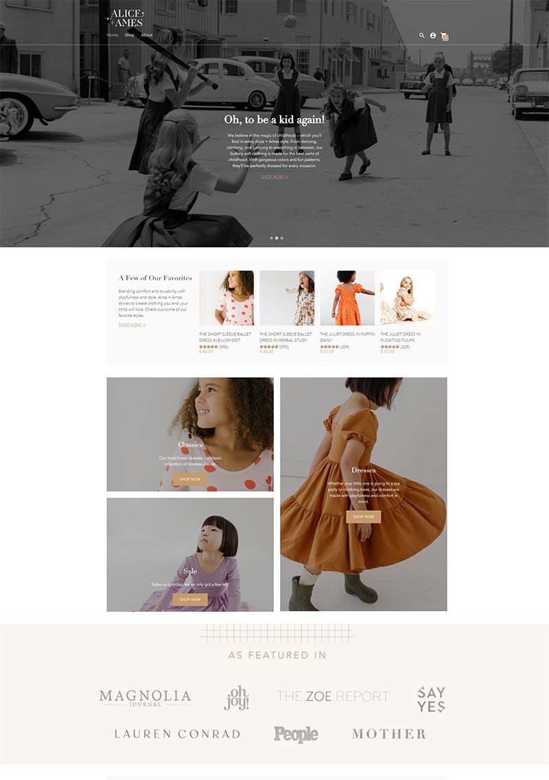 Alice + Ames 美国高端童装品牌购物网站