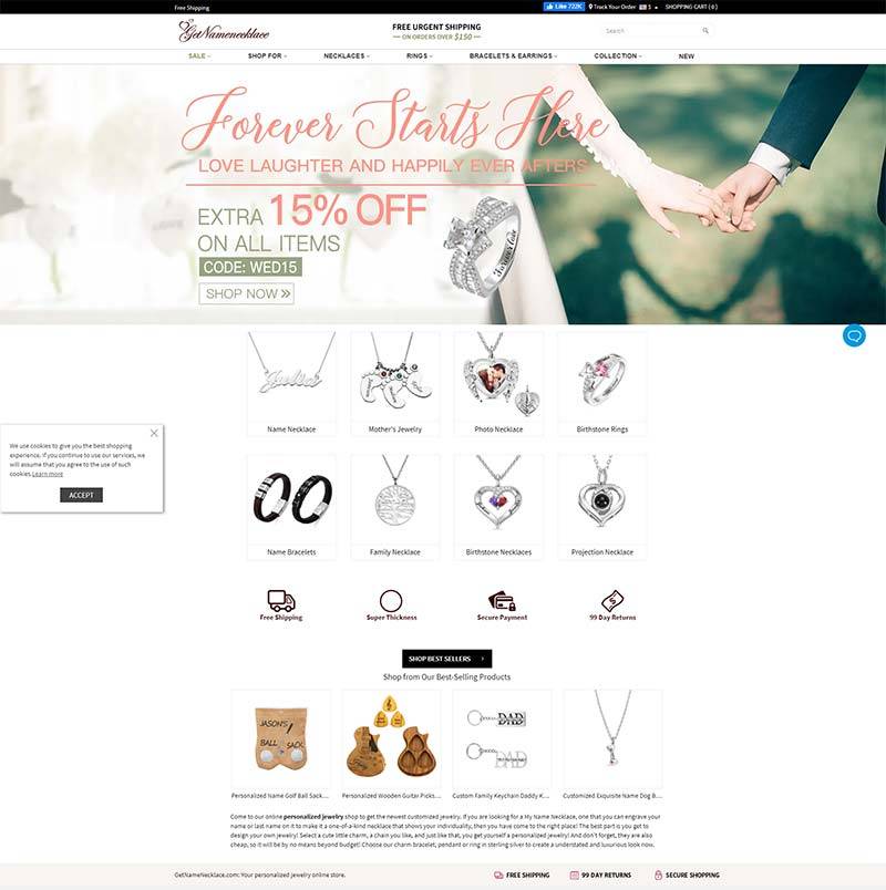 Getnamenecklace 美国珠宝定制品牌购物网站
