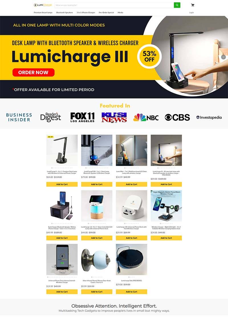 Lumicharge 美国LED台灯品牌购物网站