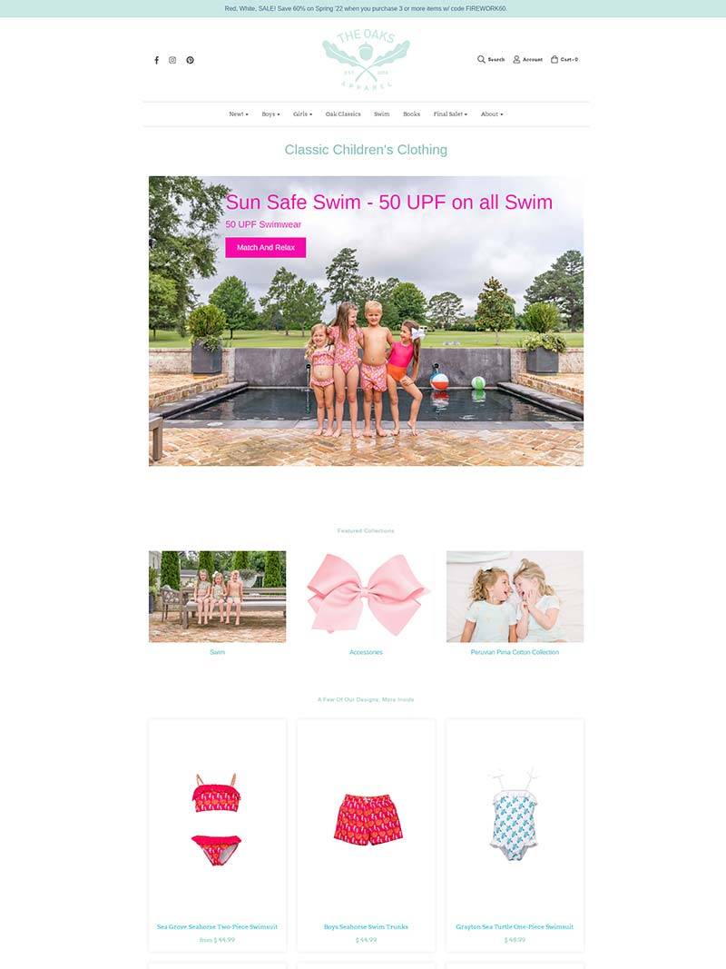 The Oaks Apparel 美国童装设计品牌购物网站