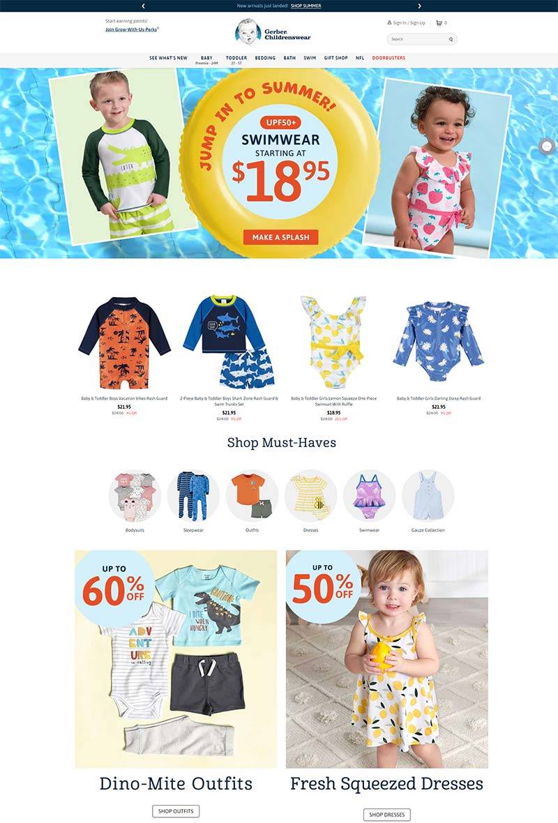 Gerber Childrenswear 美国嘉宝婴儿服饰购物网站