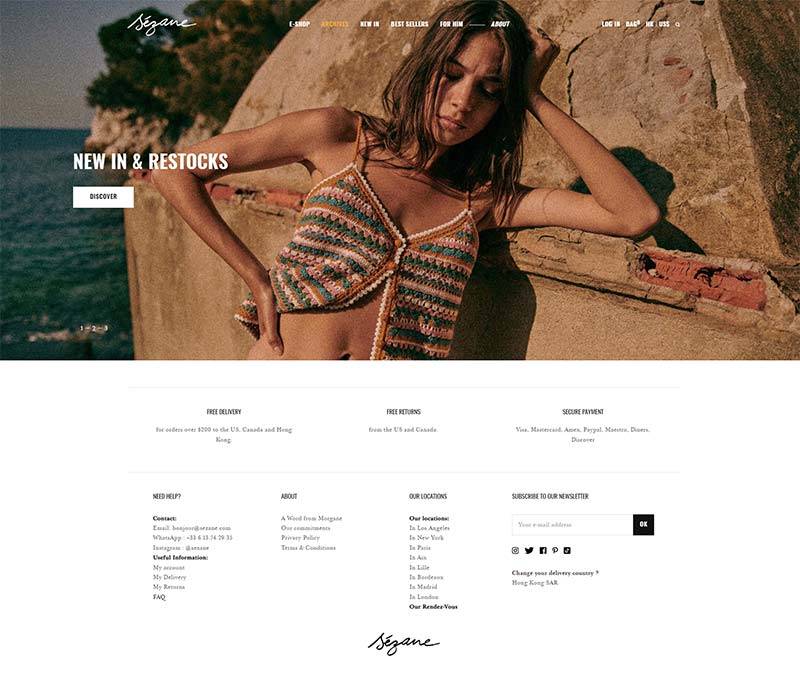 Sezane Paris 美国法式复古女装购物网站