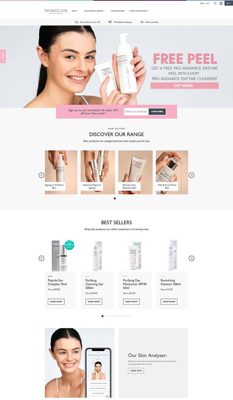 Skinician 美国天然活性护肤品购物网站