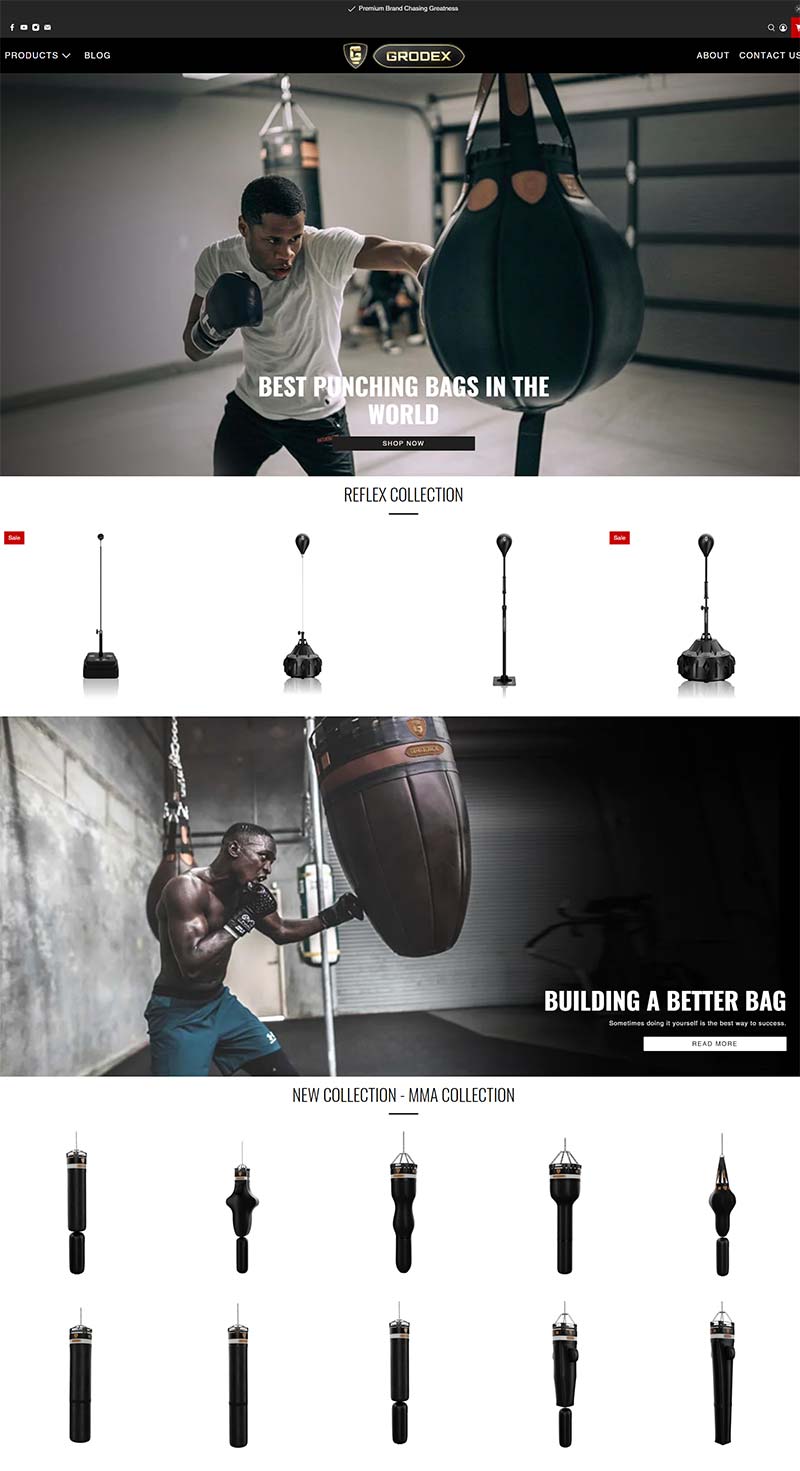 Grodex 美国拳击运动设备购物网站