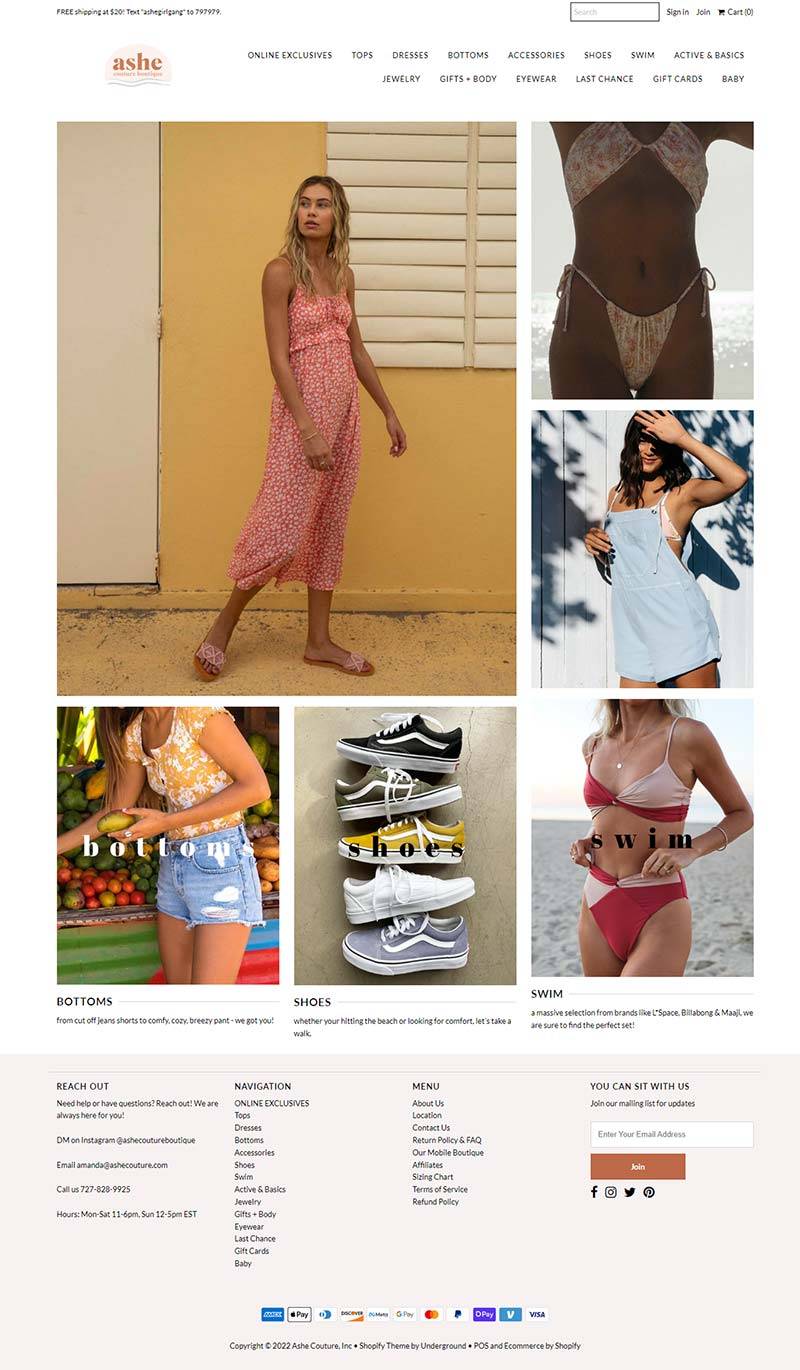 Ashe Couture 美国波西米亚风格女装购物网站