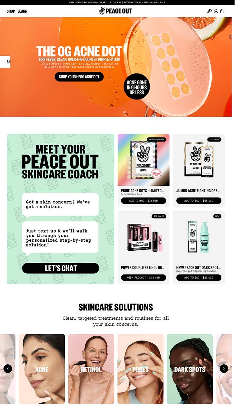 Peace Out Skincare 美国皮肤修复产品购物网站