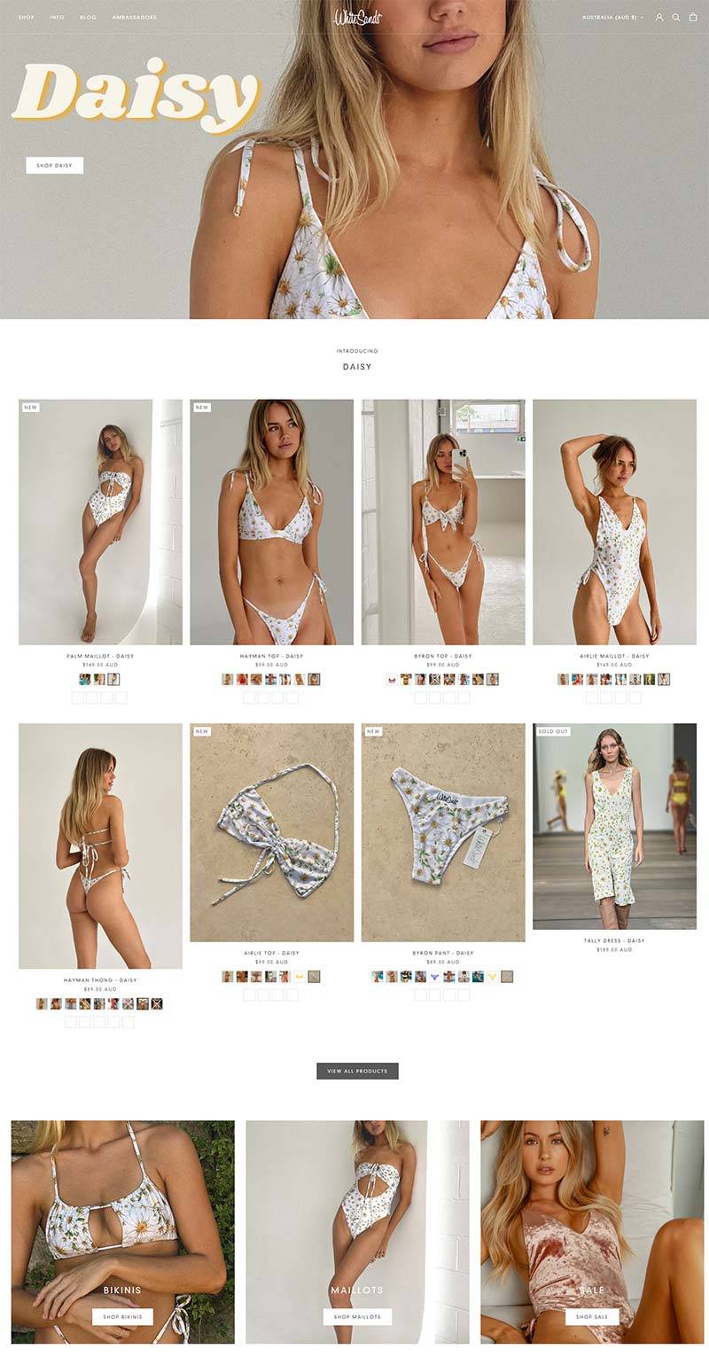 White Sands 澳大利亚奢华泳装品牌购物网站